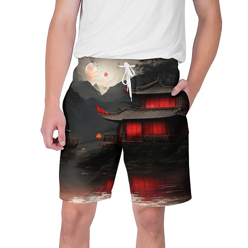 Мужские шорты Домик у озера / 3D-принт – фото 1