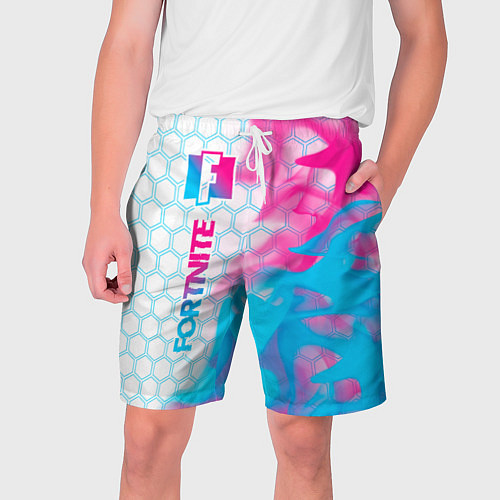Мужские шорты Fortnite neon gradient style: по-вертикали / 3D-принт – фото 1