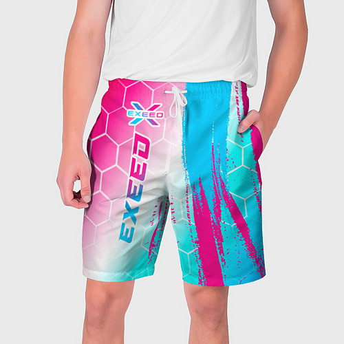 Мужские шорты Exeed neon gradient style: по-вертикали / 3D-принт – фото 1