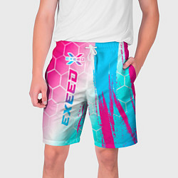 Шорты на шнурке мужские Exeed neon gradient style: по-вертикали, цвет: 3D-принт