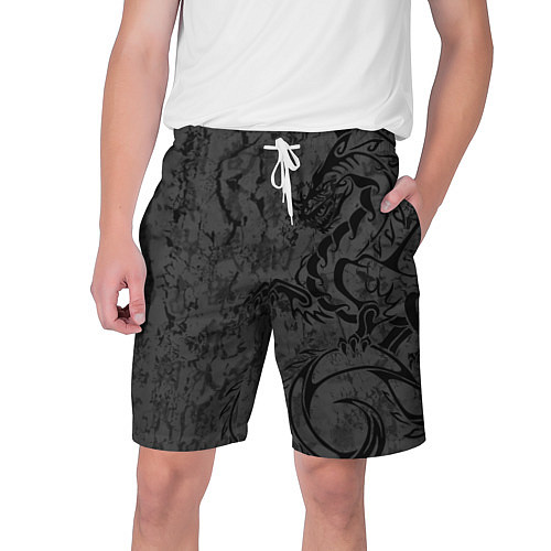 Мужские шорты Black dragon - grunge / 3D-принт – фото 1