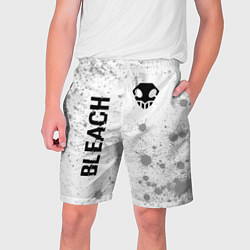 Мужские шорты Bleach glitch на светлом фоне: надпись, символ