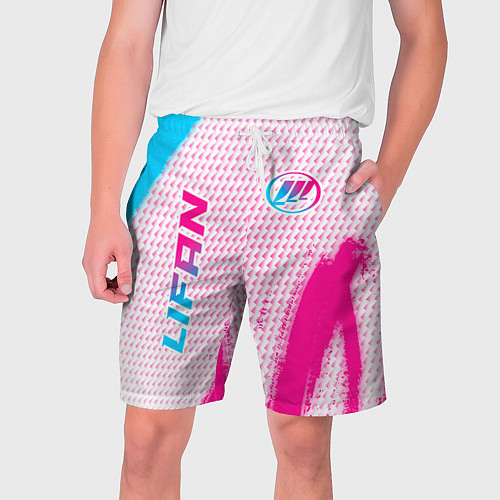 Мужские шорты Lifan neon gradient style: надпись, символ / 3D-принт – фото 1