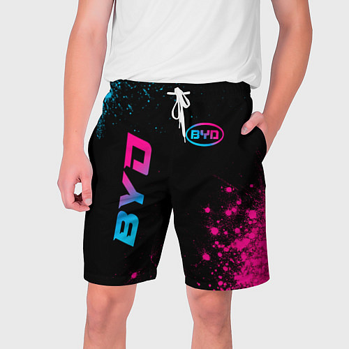 Мужские шорты BYD - neon gradient: надпись, символ / 3D-принт – фото 1