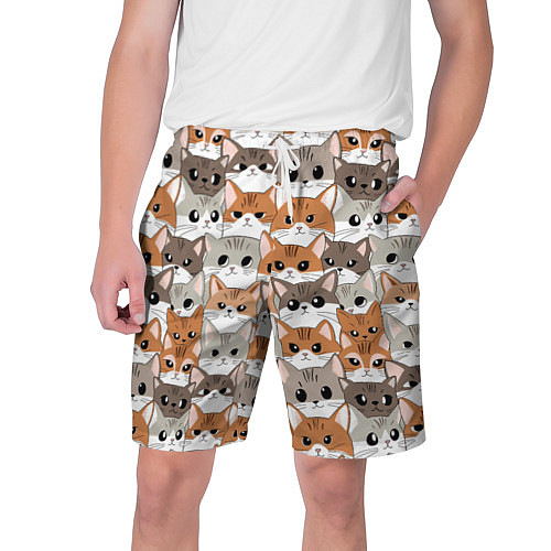 Мужские шорты Паттерн милые котики / 3D-принт – фото 1