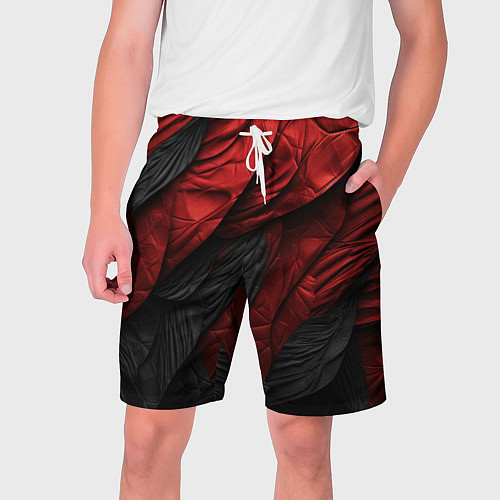 Мужские шорты Red black texture / 3D-принт – фото 1