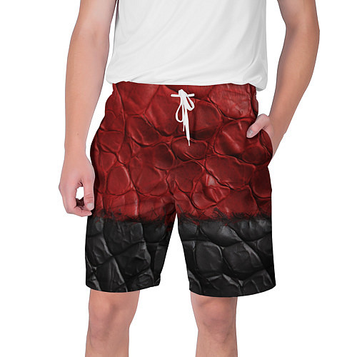 Мужские шорты Черная красная текстура / 3D-принт – фото 1