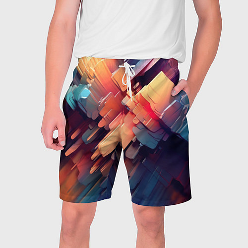 Мужские шорты Цветная абстракция каменных сланцев / 3D-принт – фото 1