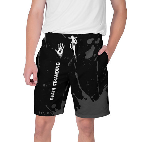 Мужские шорты Death Stranding glitch на темном фоне: по-вертикал / 3D-принт – фото 1