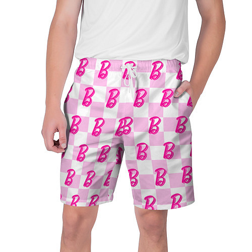 Мужские шорты Розовая шашка и Барби / 3D-принт – фото 1