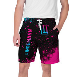 Мужские шорты Lindemann - neon gradient: надпись, символ