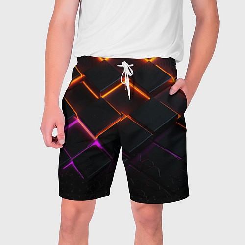 Мужские шорты Неоновые световые плиты / 3D-принт – фото 1