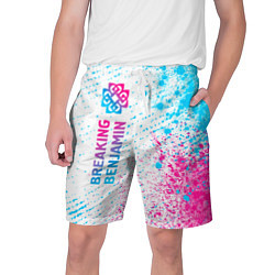 Мужские шорты Breaking Benjamin neon gradient style: по-вертикал