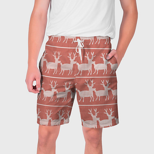 Мужские шорты Классический рождественнский принт с оленем / 3D-принт – фото 1