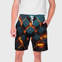 Шорты на шнурке мужские Объемные кубы со светом, цвет: 3D-принт