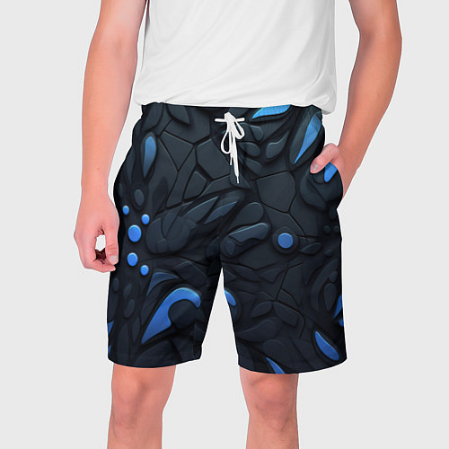 Мужские шорты Blue black abstract texture / 3D-принт – фото 1
