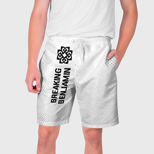 Мужские шорты Breaking Benjamin glitch на светлом фоне: по-верти / 3D-принт – фото 1