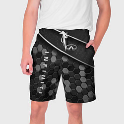 Шорты на шнурке мужские Infiniti - черный металл, цвет: 3D-принт