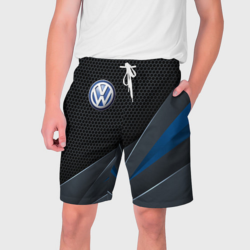 Мужские шорты Фольцваген - синяя броня / 3D-принт – фото 1