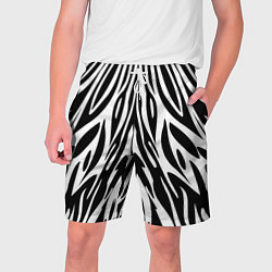 Мужские шорты Черная абстракция зебра