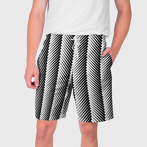 Мужские шорты Геометрический узор в елочку / 3D-принт – фото 1