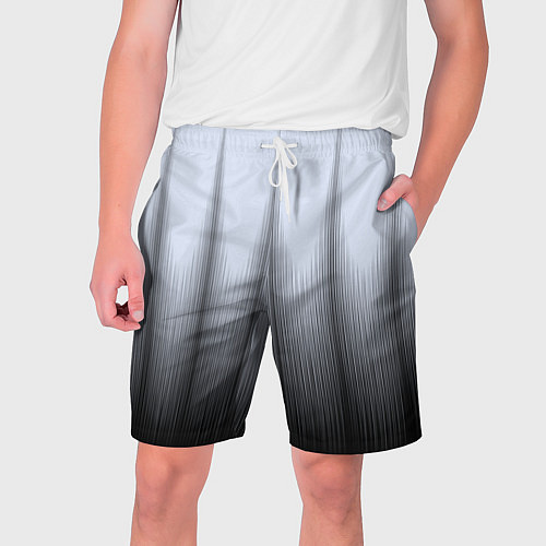 Мужские шорты Черный полосатый градиент / 3D-принт – фото 1