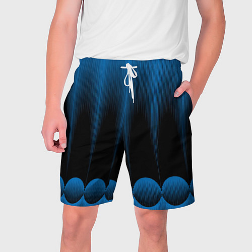 Мужские шорты Сине-черный градиент в полоску / 3D-принт – фото 1