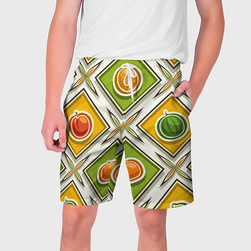 Мужские шорты Fruits and berries pattern / 3D-принт – фото 1