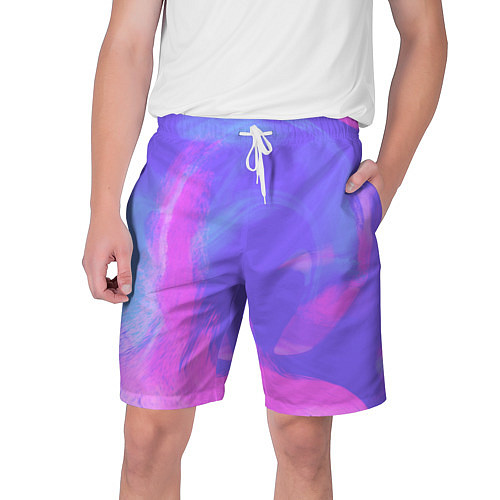 Мужские шорты Сиреневая абстракция / 3D-принт – фото 1