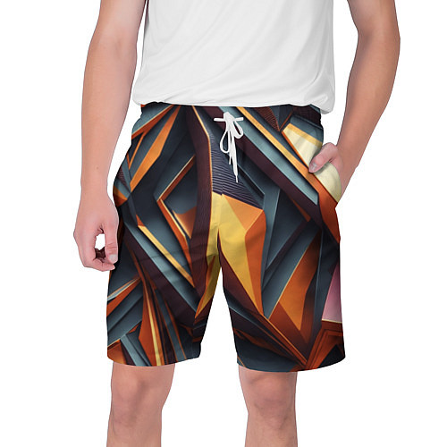 Мужские шорты Разноцветная 3D геометрия узоров метавселенной / 3D-принт – фото 1