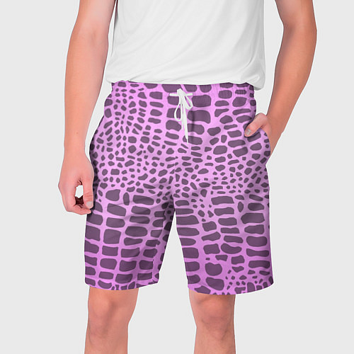 Мужские шорты Розовая рептилия / 3D-принт – фото 1