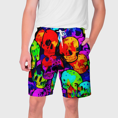 Мужские шорты Паттерн из черепов - поп-арт - мода / 3D-принт – фото 1