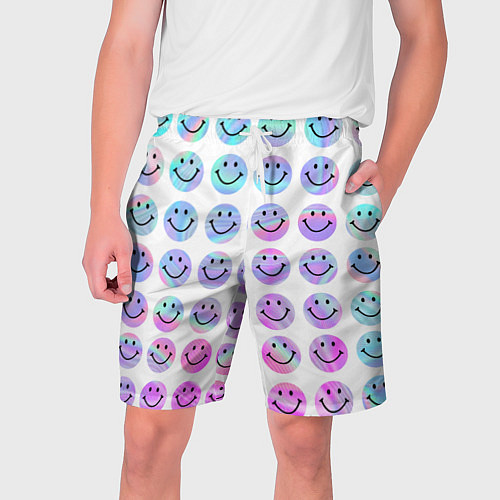 Мужские шорты Smiley holographic / 3D-принт – фото 1