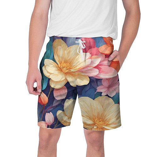 Мужские шорты Водянная лилия лотосы кувшинки / 3D-принт – фото 1