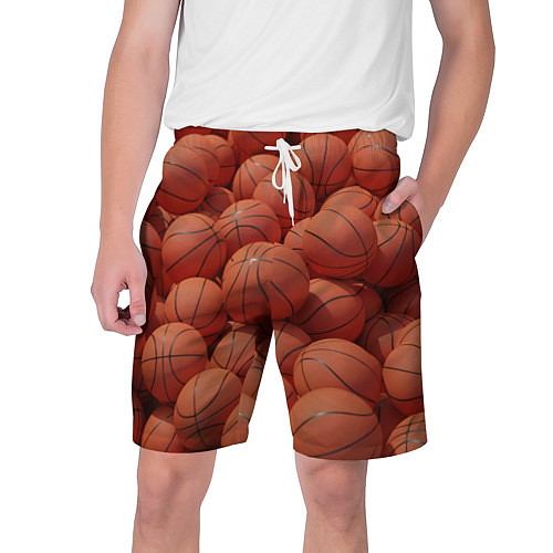 Мужские шорты Узор с баскетбольными мячами / 3D-принт – фото 1