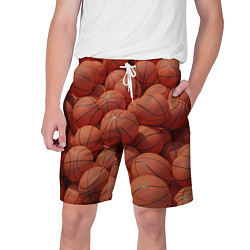 Шорты на шнурке мужские Узор с баскетбольными мячами, цвет: 3D-принт