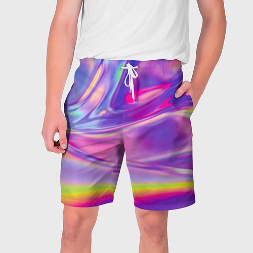 Мужские шорты Радужное северное сияние / 3D-принт – фото 1