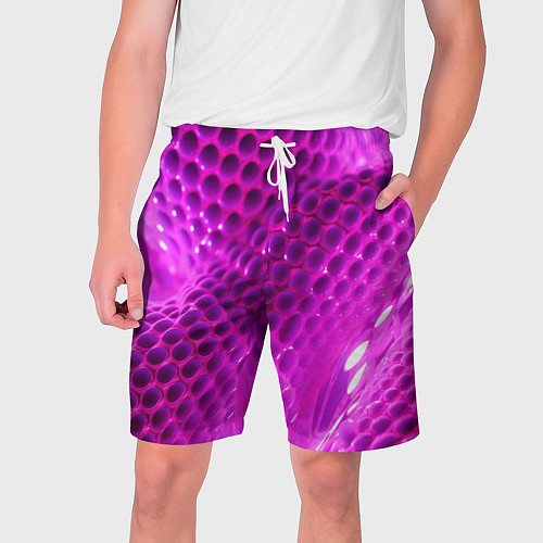Мужские шорты Розовые объемные соты / 3D-принт – фото 1