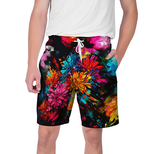 Мужские шорты Краски и цветы / 3D-принт – фото 1