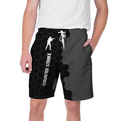 Мужские шорты Counter Strike glitch на темном фоне: по-вертикали