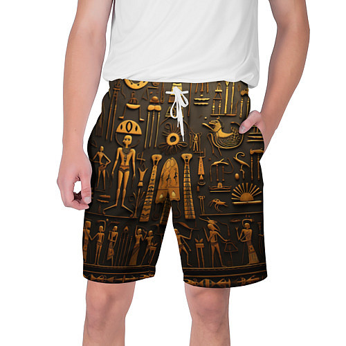 Мужские шорты Арт в стиле египетских письмен / 3D-принт – фото 1
