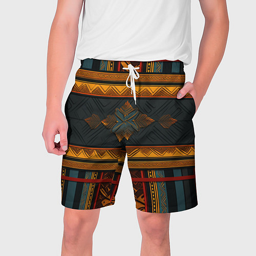 Мужские шорты Этнический рисунок в полоску / 3D-принт – фото 1