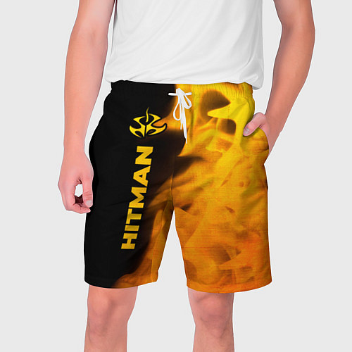 Мужские шорты Hitman - gold gradient по-вертикали / 3D-принт – фото 1