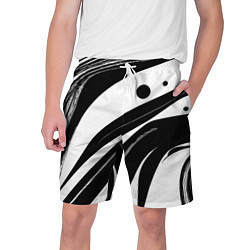 Шорты на шнурке мужские Abstract black and white composition, цвет: 3D-принт