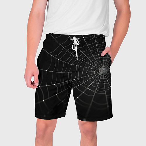 Мужские шорты Паутина на черном фоне / 3D-принт – фото 1