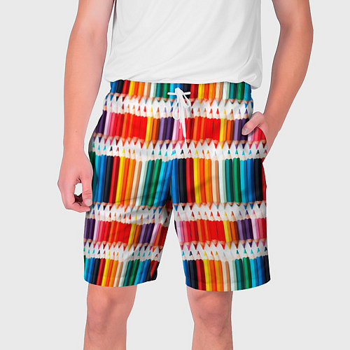 Мужские шорты Яркие цветные карандаши / 3D-принт – фото 1