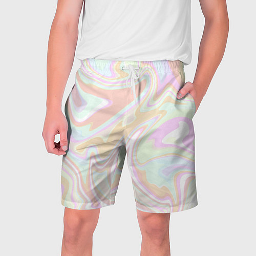 Мужские шорты Бледные разлитые краски абстракция / 3D-принт – фото 1
