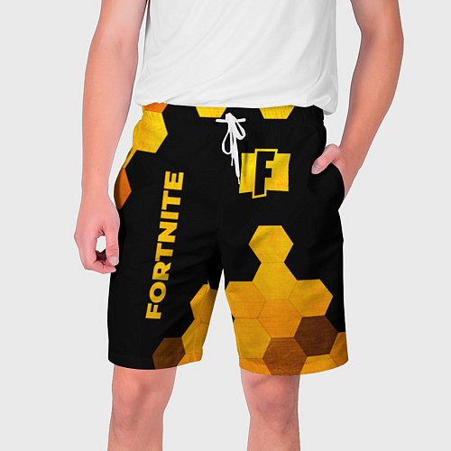 Мужские шорты Fortnite - gold gradient вертикально / 3D-принт – фото 1