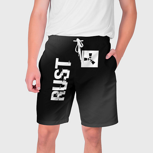 Мужские шорты Rust glitch на темном фоне вертикально / 3D-принт – фото 1