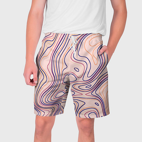 Мужские шорты Линии карандашом абстракция / 3D-принт – фото 1
